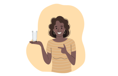 woman holding cup